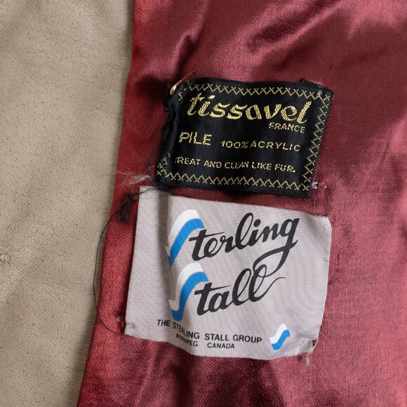 Vintage Tissavel France Faux Mink Fur Coat Small Sterling Stall Made in Canada - Picture 4 of 16